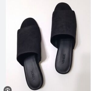 Vince Black Suede Mules